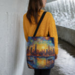 Bolsa Ajustável estilo Nova Iorque Skyline van Gogh<br><div class="desc">o horizonte Nova Iorque pintado à noite ao estilo do famoso pintor holandês Van Gogh</div>