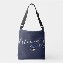 Bolsa Ajustável Estônia Heart Bag, Bandeira da Estônia
