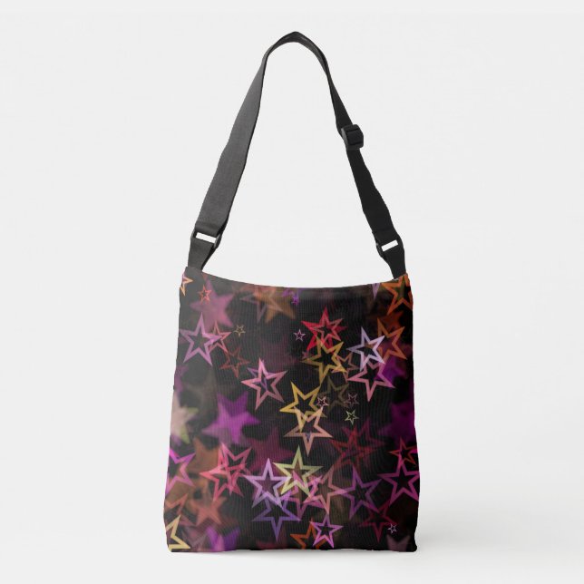 Bolsa Ajustável Estrelas Coloridas Dançam Whimsicamente (Frente)