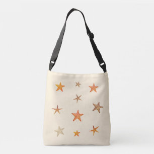 Bolsa Ajustável Estrelas-do-mar laranja e bege sobre marfim