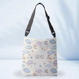 Bolsa Ajustável Estrelas Sonhadoras, Luas e Nuvens Macias