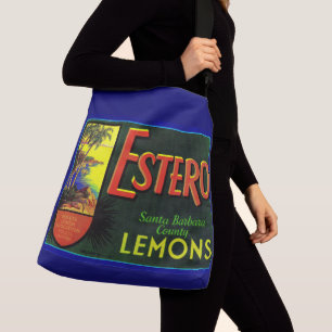 Bolsa Ajustável Etiqueta da caixa de fruta Estero lemons 1940