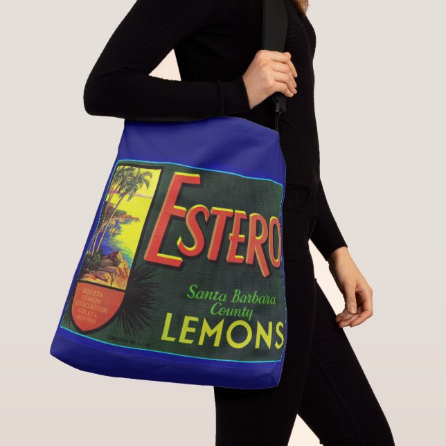 Bolsa Ajustável Etiqueta da caixa de fruta Estero lemons 1940 (Close Up)