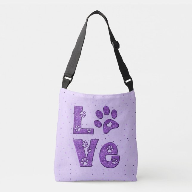 Bolsa Ajustável Eu adoro gatos - roxo (Frente)
