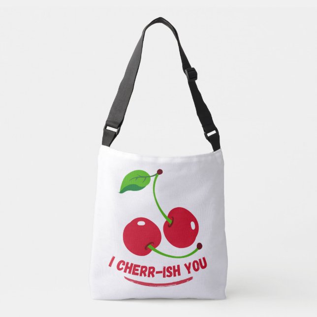 Bolsa Ajustável 'Eu Amei Você' Pun Cute Cherry  (Frente)