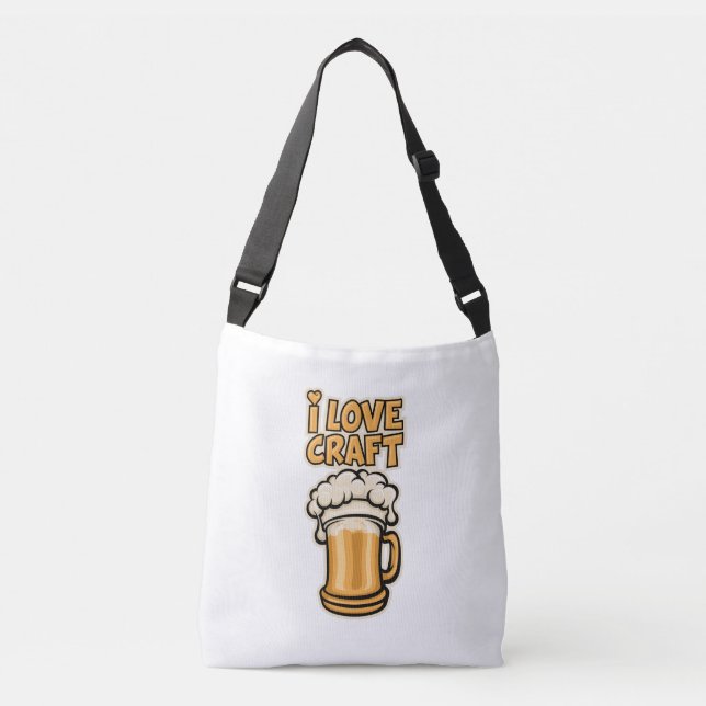 Bolsa Ajustável Eu Amo Cerveja Artesanato (Frente)