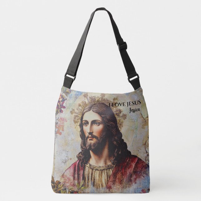 Bolsa Ajustável Eu amo Jesus nome personalizado (Frente)
