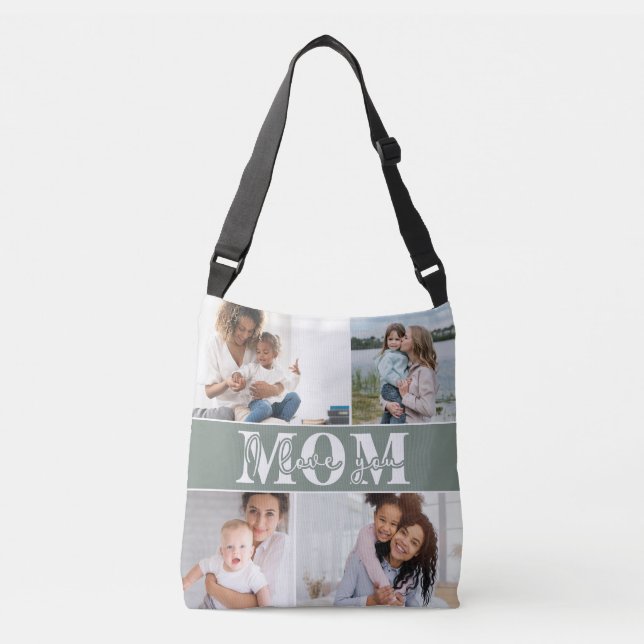 Bolsa Ajustável Eu Amo Você Mamãe Foto Personalizada Presente do D (Frente)