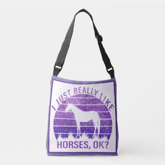 Bolsa Ajustável Eu gosto muito de cavalos em roxo