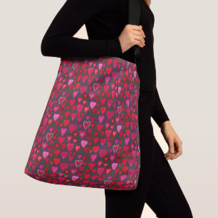 Bolsa Ajustável Eu te amo, padrão cardíaco de natal.