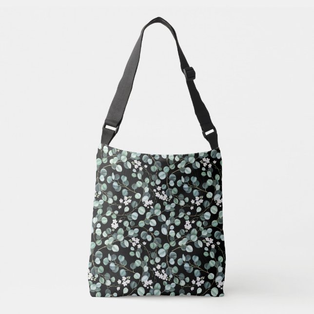 Bolsa Ajustável Eucalyptus deixa: padrão de flores brancas (Frente)