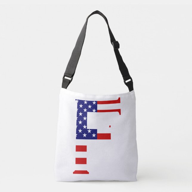 Bolsa Ajustável F Monograma sobreposto no bcnt Flag EUA (Frente)
