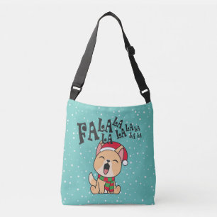 Bolsa Ajustável Fa La La La Christmas Dog Singing Crossbody Bag
