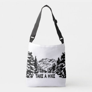 Bolsa Ajustável Faça uma citação de Hike, paisagem monocromática d