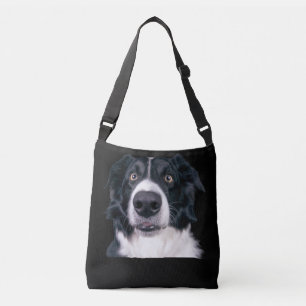 Bolsa Ajustável Face de Cachorro Preto e Branco