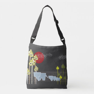 Bolsa Ajustável Família De Elefantes Whimsical Na Floresta E Sol V