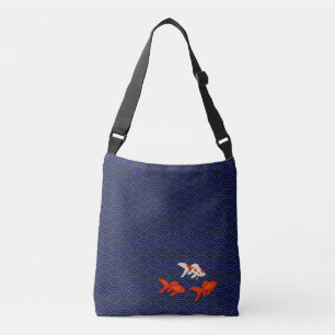 Bolsa Ajustável Fantail Goldfish no padrão de onda de Seigaiha Ja