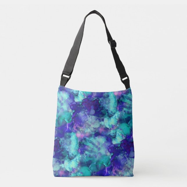 Bolsa Ajustável fantasia azul em aquarelas : (Frente)