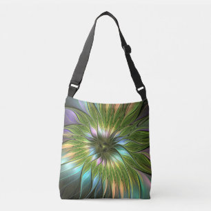 Bolsa Ajustável Fantasia Colorida Luminosa Flores Arte Fractal