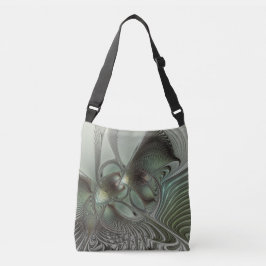 Bolsa Ajustável Fantasia de Arte Fractal da Cinza Olive Sage
