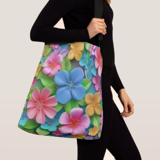 Bolsa Ajustável Fantasia Floral Bonita e Rainbow Whimsy com Design