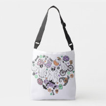 Fantasmas do Halloween e forma do Coração da Abóbo