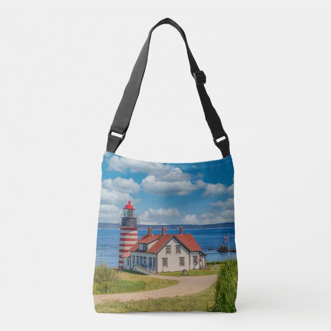 Bolsa Ajustável Farol de Cabeça de Quoddy Oeste, Lubec, Maine (Frente)