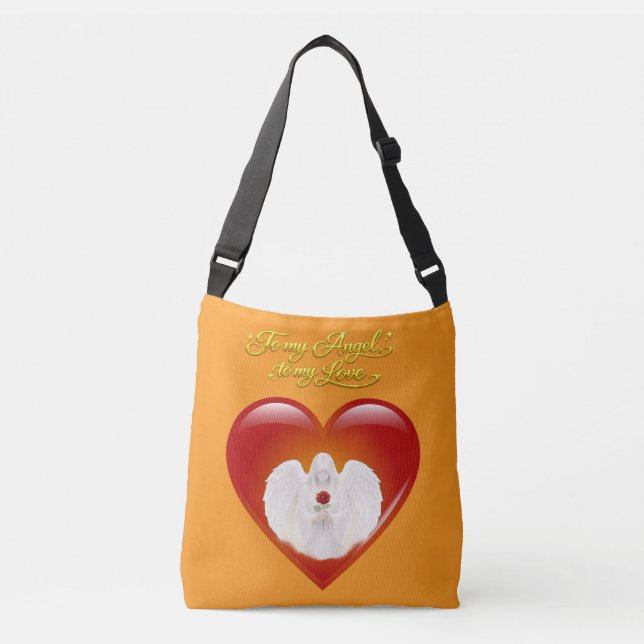 Bolsa Ajustável FéAngélicaCoraçãoDourado (Frente)