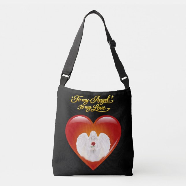 Bolsa Ajustável FéAngélicaCoraçãoDourado (Frente)
