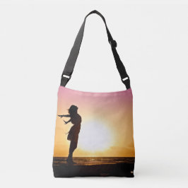 Bolsa Ajustável Felicidade Da Mulher No Sunset De Praia