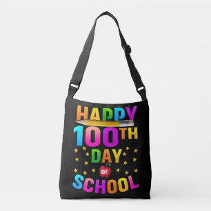 Bolsa Ajustável Feliz 100º Dia da Escola para Professores e Estuda