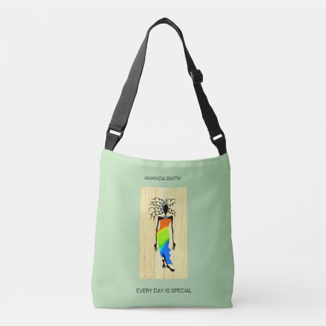 Bolsa Ajustável Feliz Aniversário, Mulher Na moda Africana (Frente)