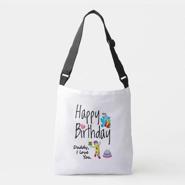 Bolsa Ajustável Feliz aniversário. Pai que te amo. (Frente)