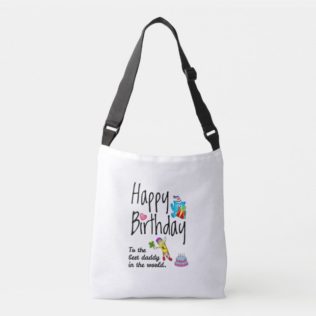 Bolsa Ajustável Feliz aniversário para o melhor pai do mundo (Frente)