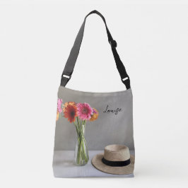 Bolsa Ajustável Feliz Gerbera Colorida Flor +Nome Personalizado