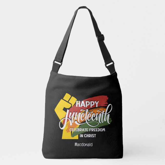 Bolsa Ajustável FELIZ JUNETEENTH Cristão (Frente)