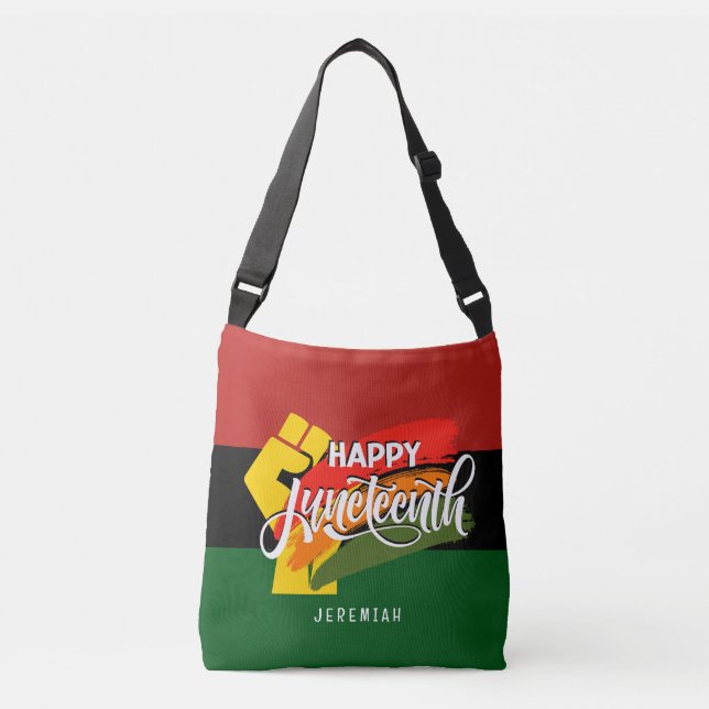 Bolsa Ajustável FELIZ JUNETEENTH Pan-Africano (Frente)