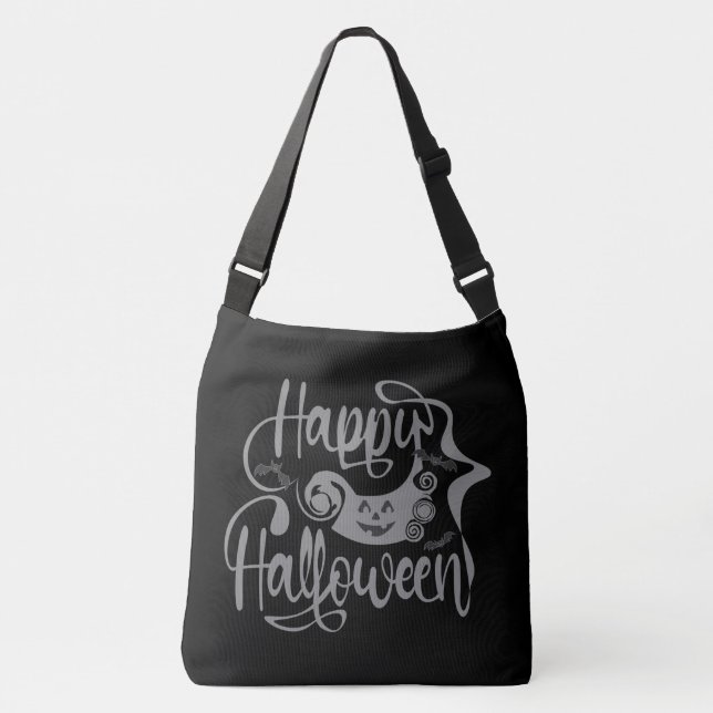 Bolsa Ajustável Feliz morcego de Halloween jack ou lanterna (Frente)