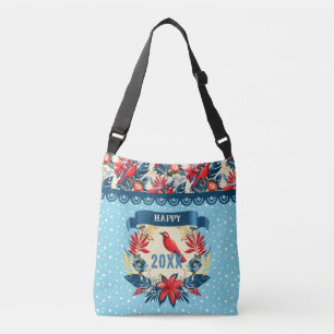 Bolsa Ajustável Feliz Natal e um Feliz Ano Novo! 20XX Red Bird