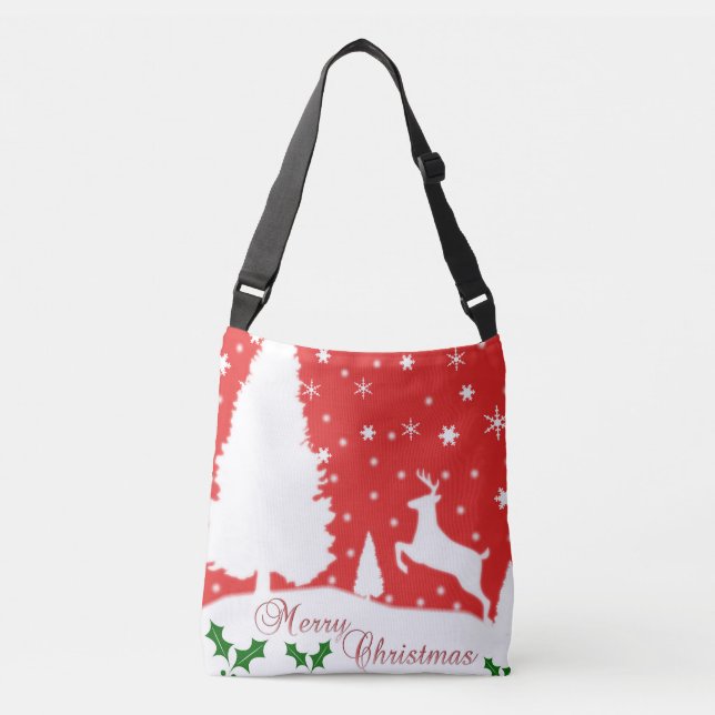 Bolsa Ajustável Feliz Natal Flocos de Neve de inverno (Frente)