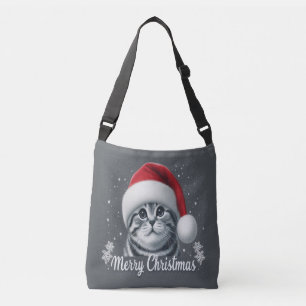 Bolsa Ajustável Feliz Natal Gato de Dobra Escocês, Papais noeis de