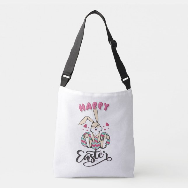 Bolsa Ajustável Feliz Páscoa do adorável Coelho da Páscoa (Frente)