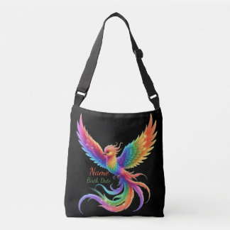 Bolsa Ajustável Fenix Arco-íris Personalizada Nome Data de Nascime