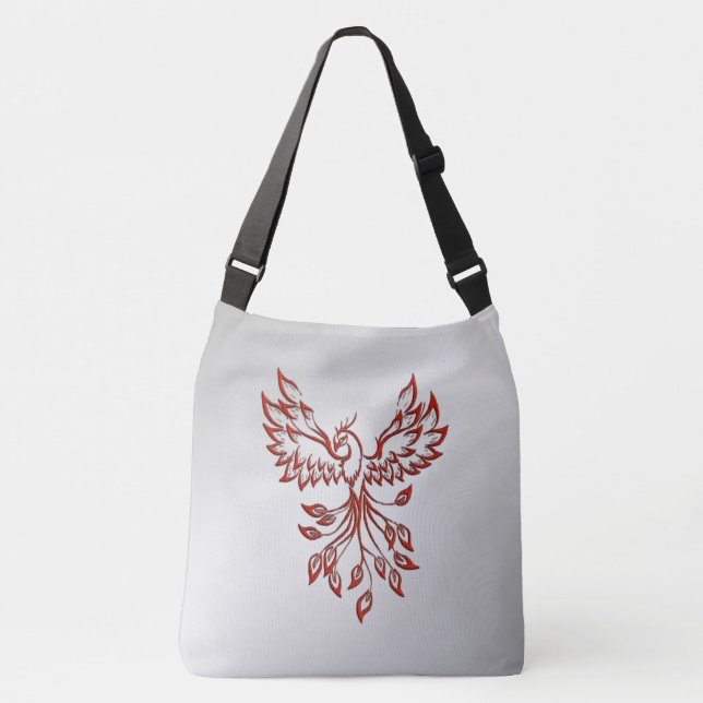 Bolsa Ajustável Fênix Vermelha Ressurge Prata (Frente)