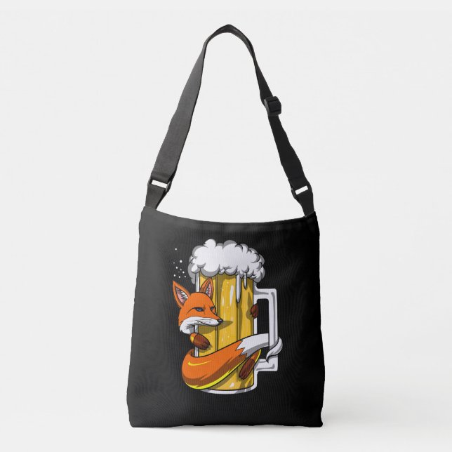 Bolsa Ajustável Festa Engraçada de Bebendo de cerveja Fox (Frente)