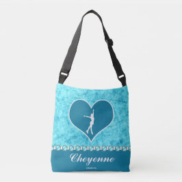 Bolsa Ajustável Figura bonita Monogrammed patinador de turquesa