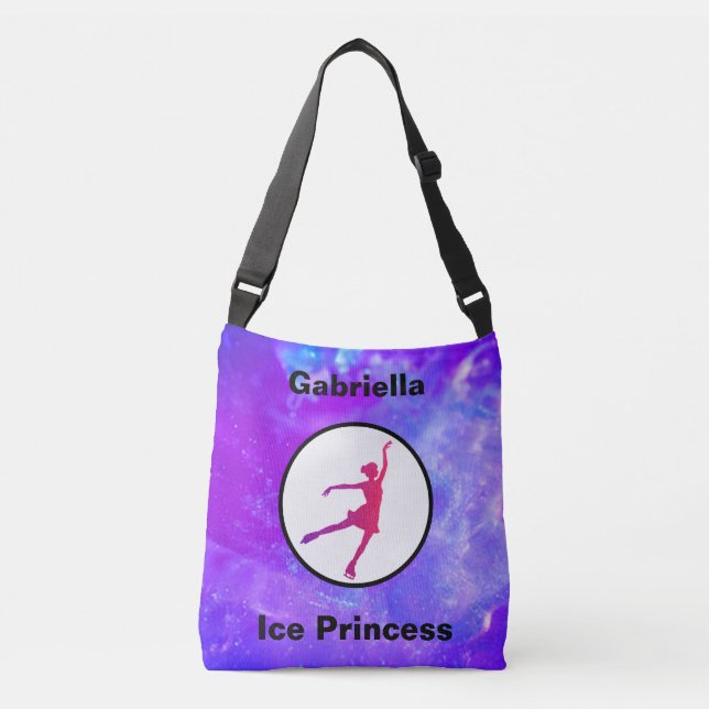 Bolsa Ajustável Figura Skating "Ice Princess" Sparkle Watercolor (Frente)