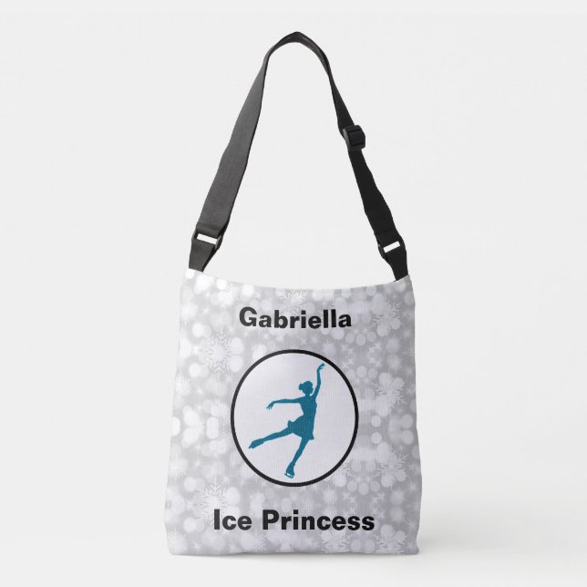 Bolsa Ajustável Figura Skating Sparkle "Ice Princess" Floco de nev (Frente)