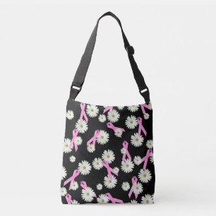 Bolsa Ajustável Fita rosa e margarida rosa de sensibilização do