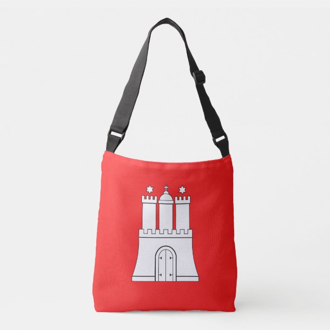 Bolsa Ajustável Flag of Hamburg Crossbody Bag (Frente)